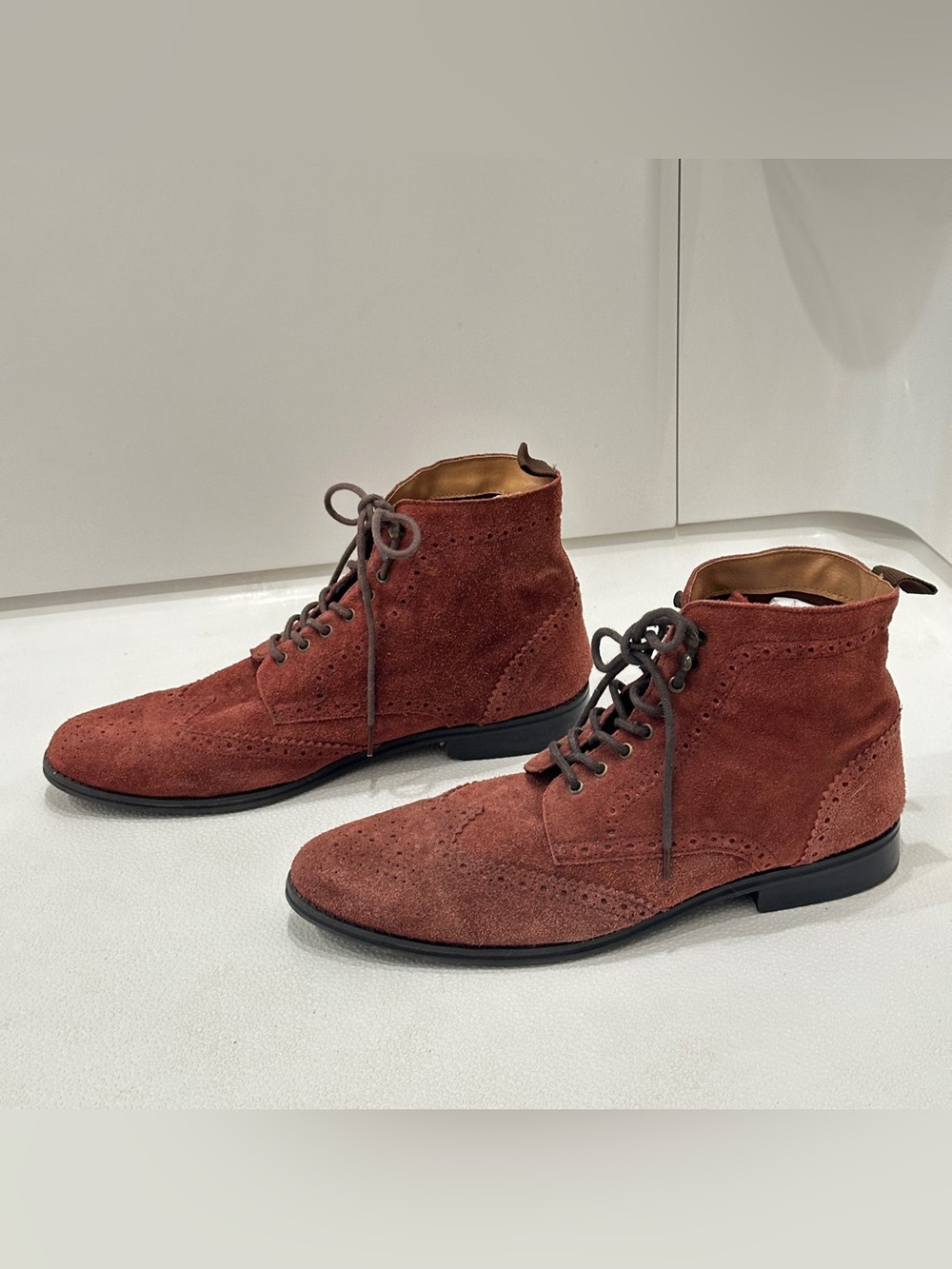 🔥Hawkins McGill Suede Wingtip Brogue Boots Sz 13 (fits like 12)❤️